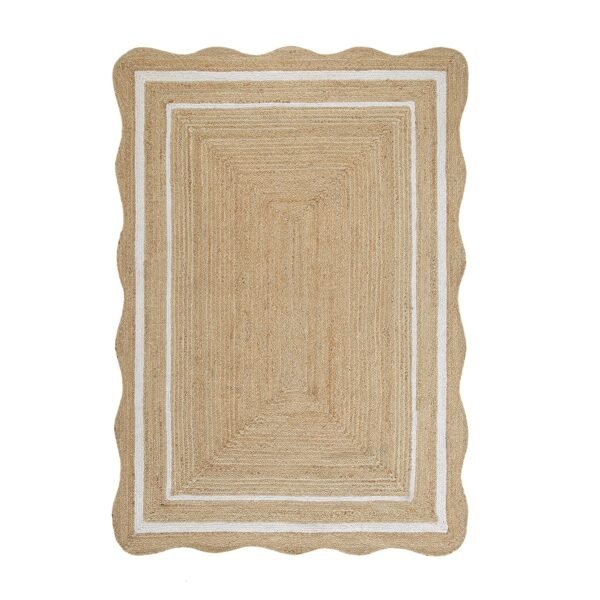 Evie Hand Braided Jute Scallop Rectangular Rug